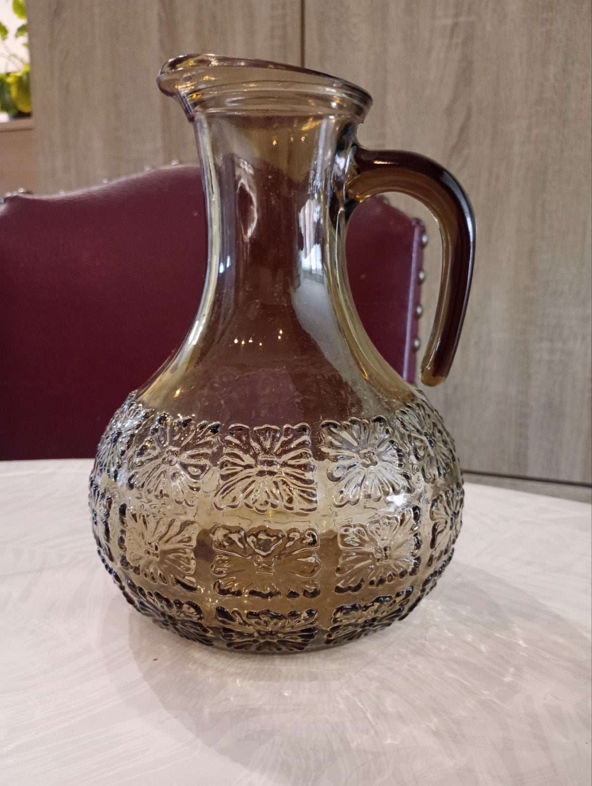 Carafe vintage verre fumé années 70, Antiquités & Art, Enlèvement