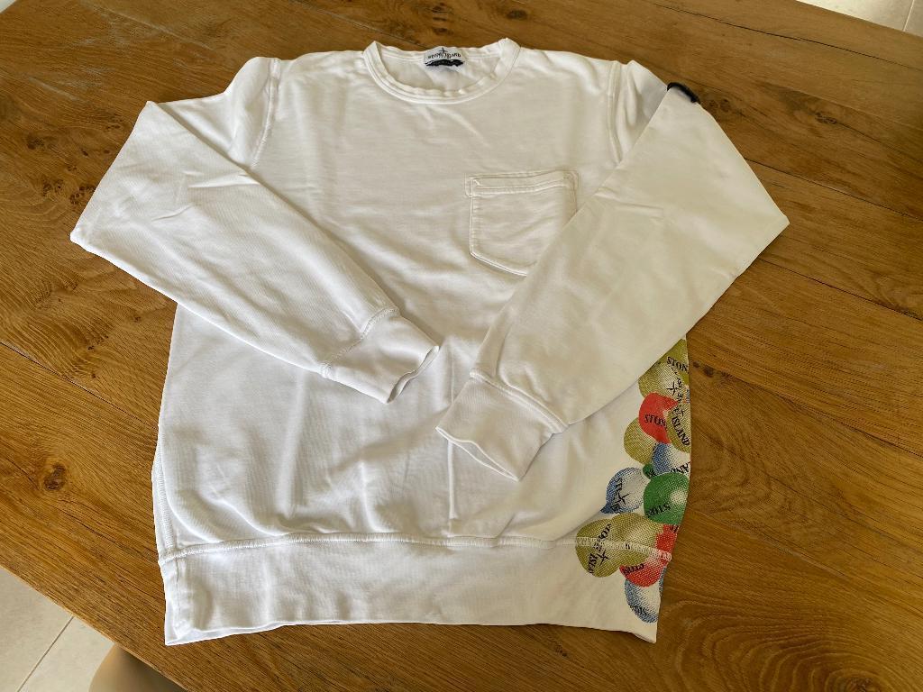 Witte trui met gekleurde bollen Stone Island, Kinderen en Baby's, Gebruikt, Jongen of Meisje, Trui of Vest, Ophalen of Verzenden