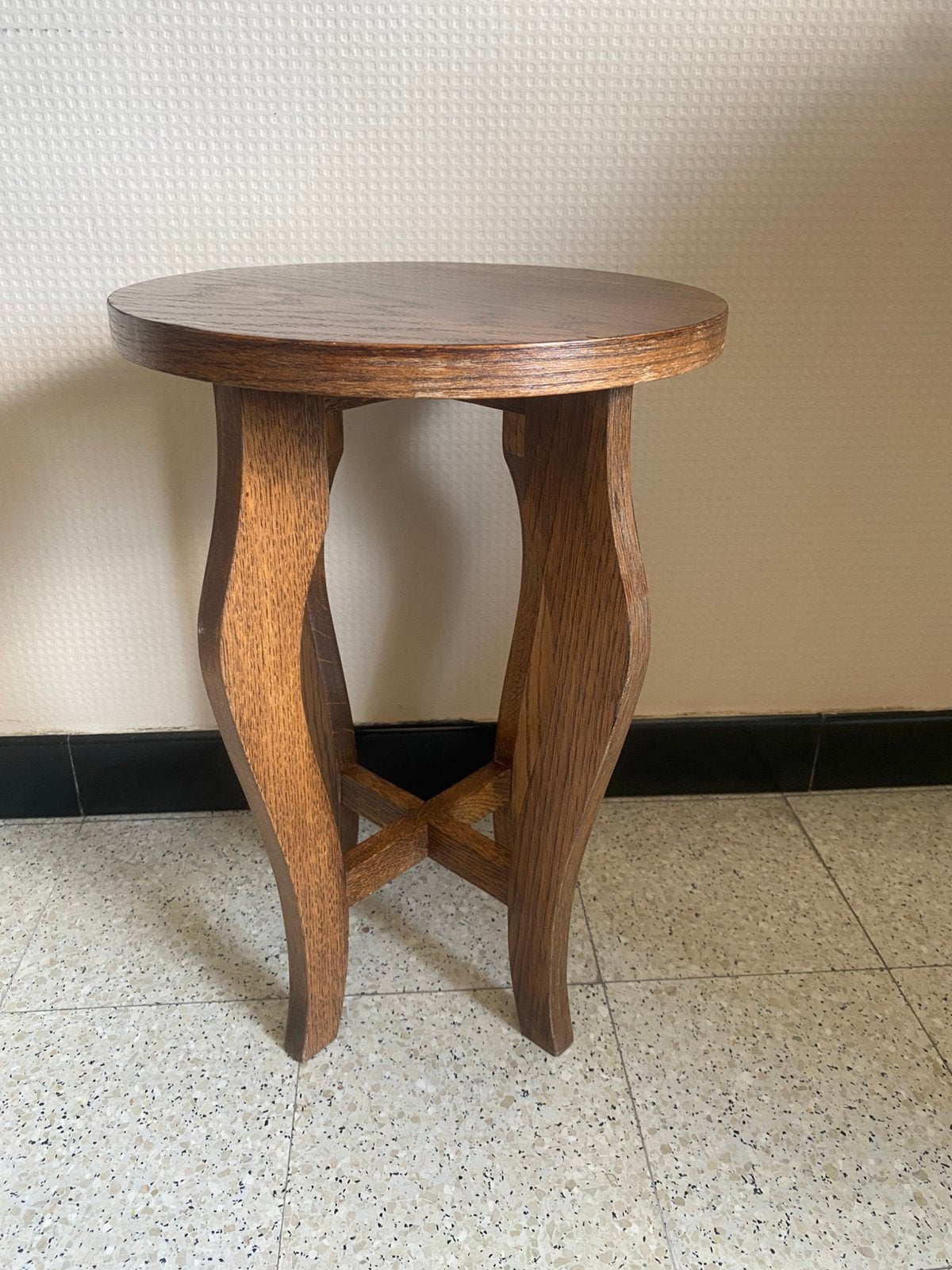 Table d'appoint ou à plantes ancienne, Enlèvement ou Envoi, Rond, Moins de 55 cm, Utilisé
