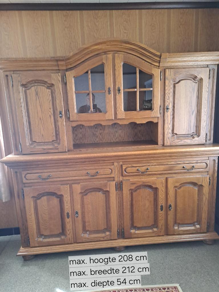 Dressoir wandkast, Ophalen, Glas, Gebruikt, Met deur(en)
