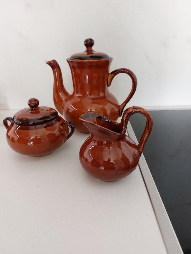 Koffie en theeservies in keramiek, Huis en Inrichting, Ophalen, Overige merken, Keramiek, Vintage