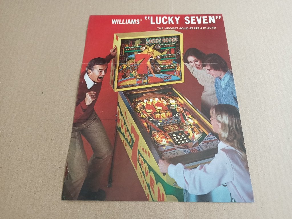 Flyer: Williams Lucky Seven (1978) Flipperkast, Verzamelen, Automaten | Flipperkasten, Flipperkast, Williams, Verzenden