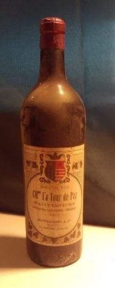 Oude Fles Chateau Tour De Pez - Saint-Estephe - 1964, Frankrijk, Ophalen of Verzenden, Zo goed als nieuw, Rode wijn