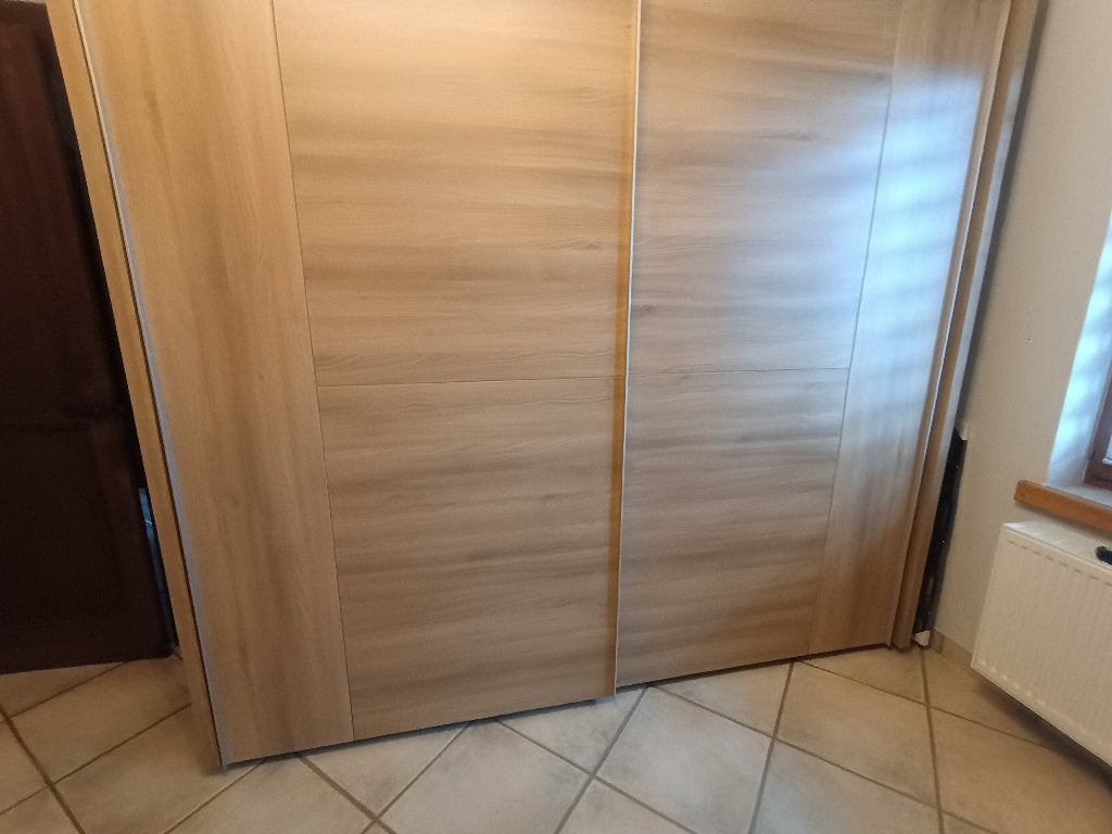 Garde robe double portes coulissantes, 200 cm ou plus, Avec tablette(s), Enlèvement, Utilisé