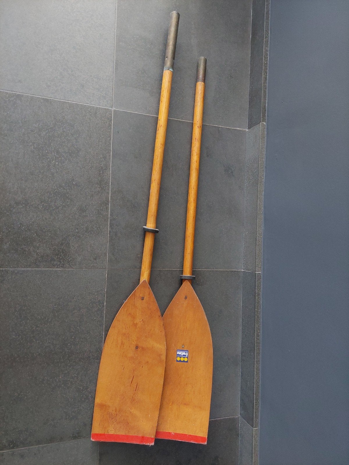 Vintage houten peddels, Watersport en Boten, Peddels, Gebruikt, Dubbelbladige peddel, Ophalen