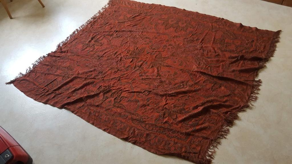 Vintage nappe garniture Hollands Tafelkleet Worteldoek, Enlèvement ou Envoi, Utilisé, Rectangle, Intérieur
