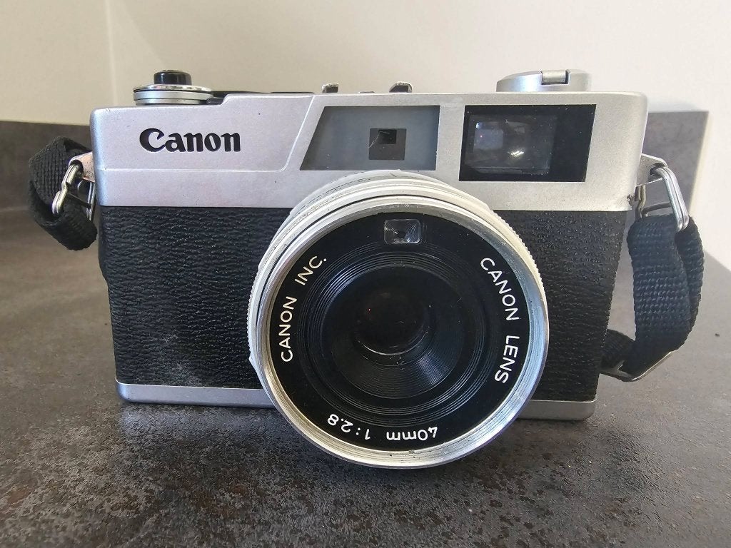 Camera Canon Canonet 28 met Canon Canolite D flitser, Audio, Tv en Foto, Ophalen, Gebruikt, Compact, Canon