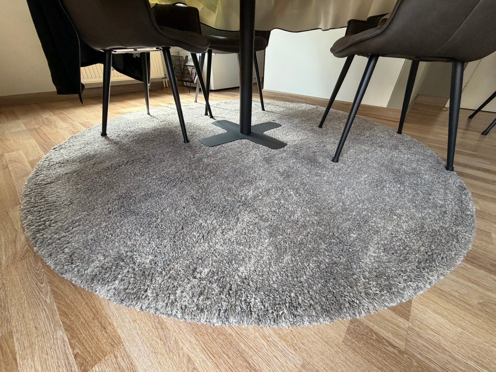 Ronde mat grijs (200cm diameter), Ophalen, Zo goed als nieuw, Grijs