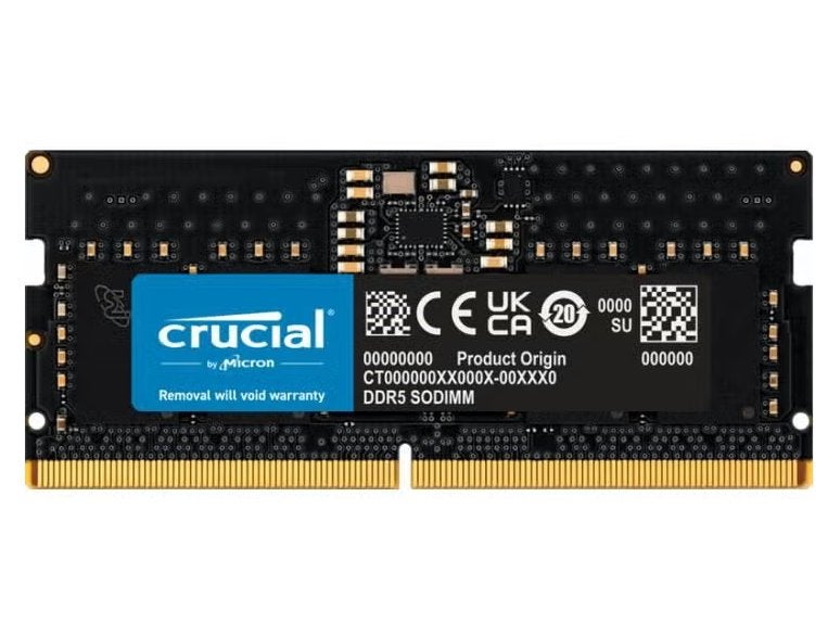 Crucial 24GB DDR5 SODIMM 5600MT/s x2 (48GB), Informatique & Logiciels, Mémoire RAM, Enlèvement ou Envoi, Comme neuf, DDR5, Laptop