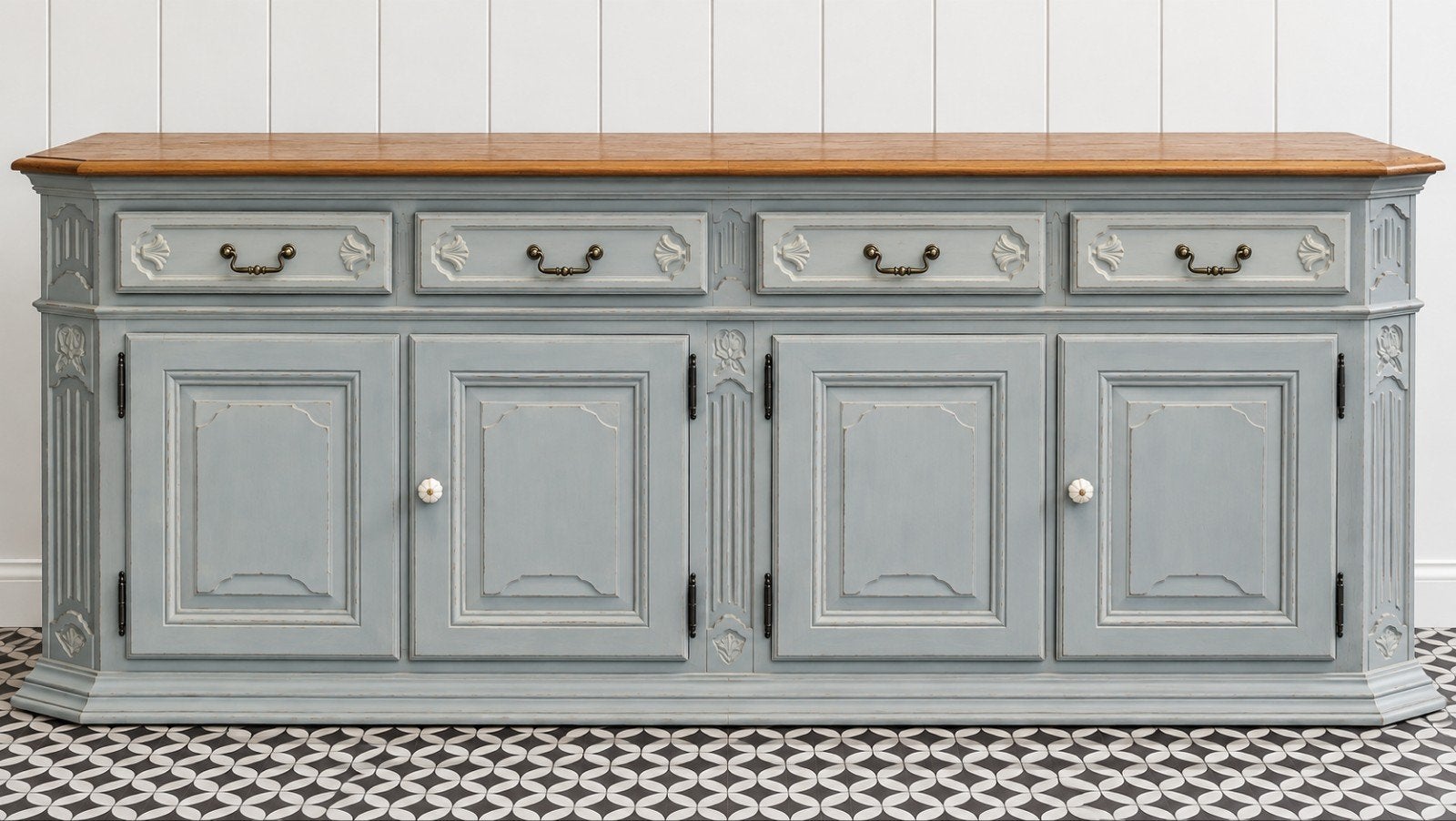 Vintage-Brocante  dressoir | Distressed Green, Ophalen of Verzenden