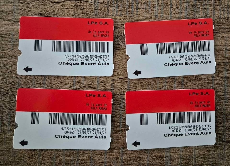 Chèques Parking Aula Louvain-la-Neuve, Trois personnes ou plus