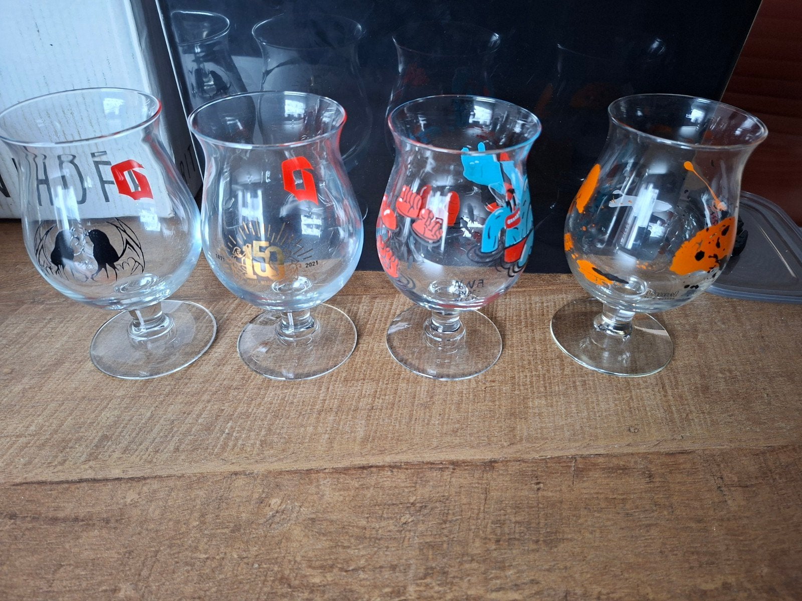 4 Speciale Duvel glazen, Verzamelen, Ophalen, Nieuw, Bierglas