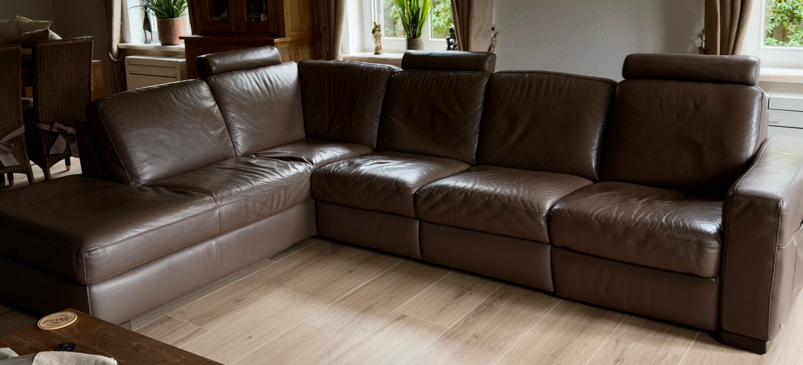 Lederen hoekzetel met elektrische relax (Italsofa), Maison & Meubles, Enlèvement, Utilisé