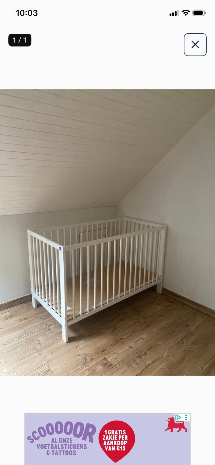 Wit houten babybedje, Enfants & Bébés, Chambre d'enfant | Chambres d'enfant complètes, Enlèvement, Utilisé