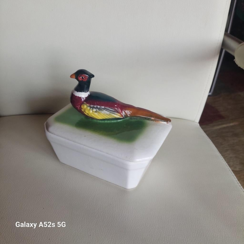 Antieke patepot met fazant, Antiek en Kunst, Ophalen
