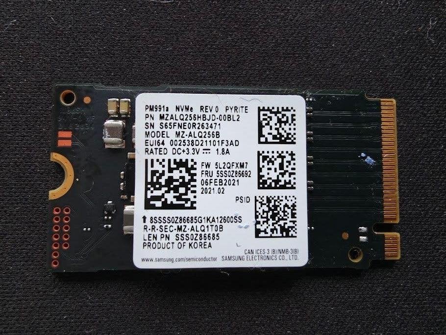 Samsung PM991a 256Go M.2 NVMe SSD – santé 89%, Informatique & Logiciels, SSD, Interne, Utilisé, Samsung