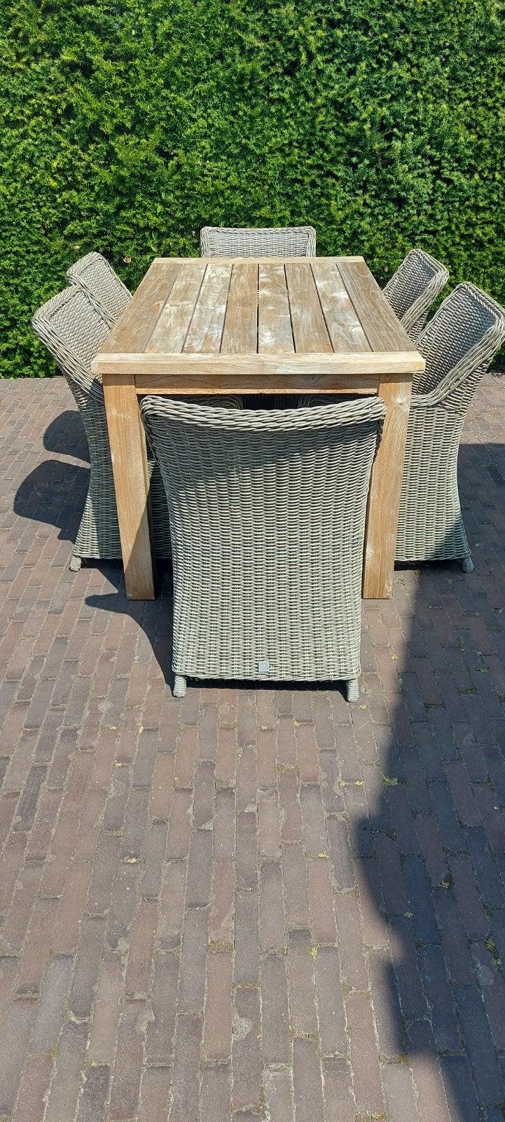 Tuinset met teak tafel., Tuin en Terras, Ophalen, Tuinset