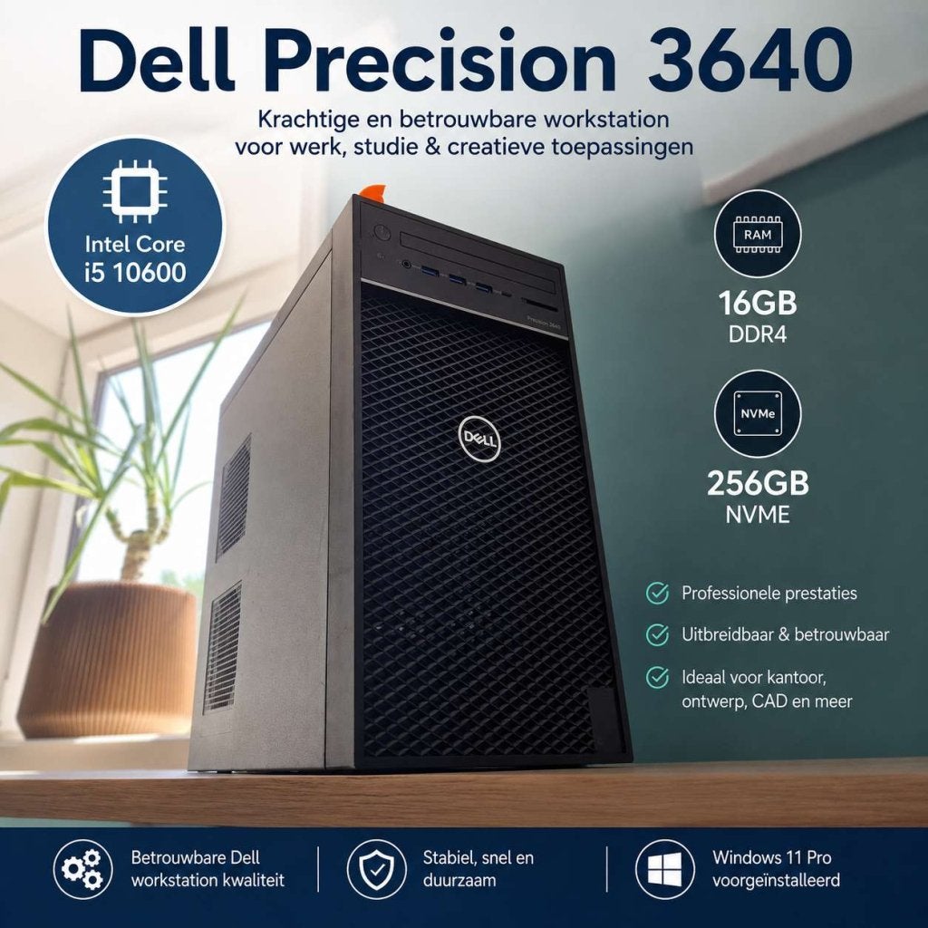DELL PRECISION 3640 | i5 10600, 16GB DDR4, 256GB NVME | Stil, Niet ingevuld, Enlèvement ou Envoi, Reconditionné, Niet ingevuld
