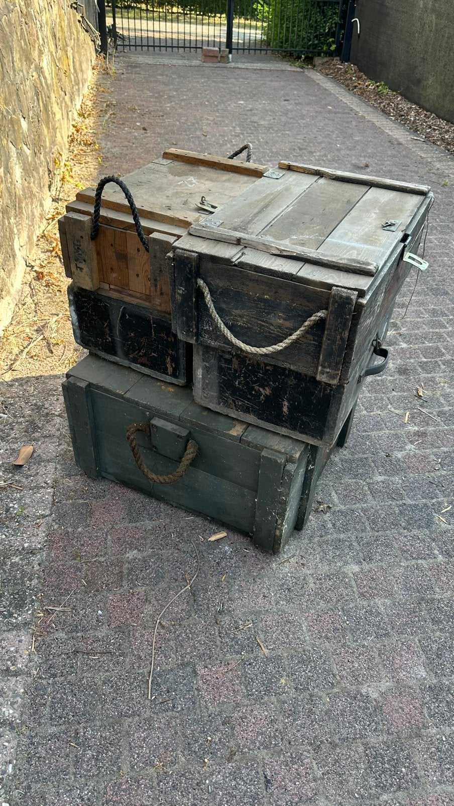 Houten kisten ex Belgisch Leger, Ophalen, Gebruikt, 50 tot 100 cm, 5 – 50