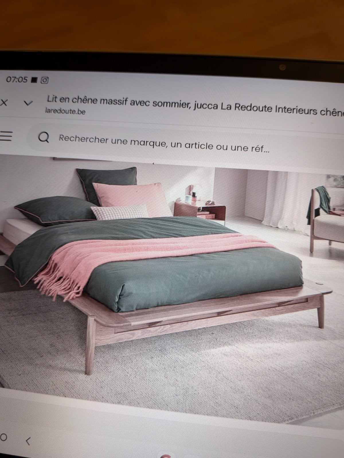 Bedframe van gelakt hout, Ophalen, Zo goed als nieuw, Tweepersoons, Hout