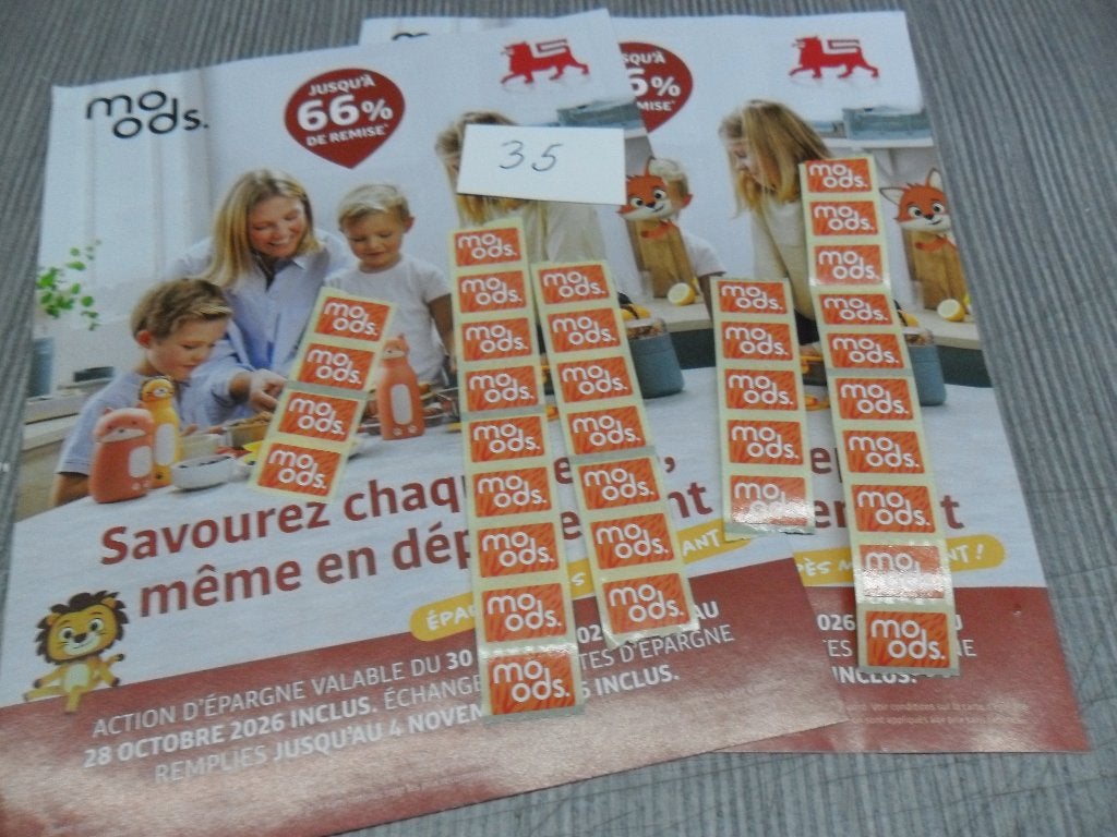 35 Delhaize Action Moods-stempels, Overige supermarkten, Ophalen of Verzenden