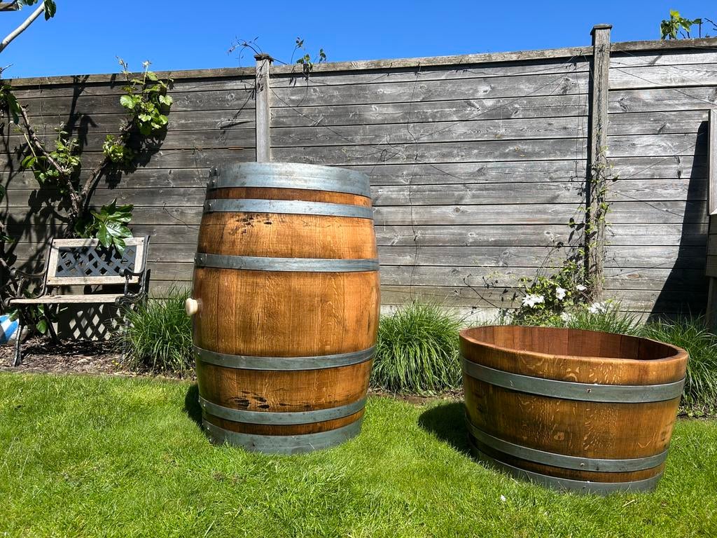 Tonneaux à vin, Jardin & Terrasse, Barils de pluie, Utilisé, Bois, 75 à 150 litres, Enlèvement