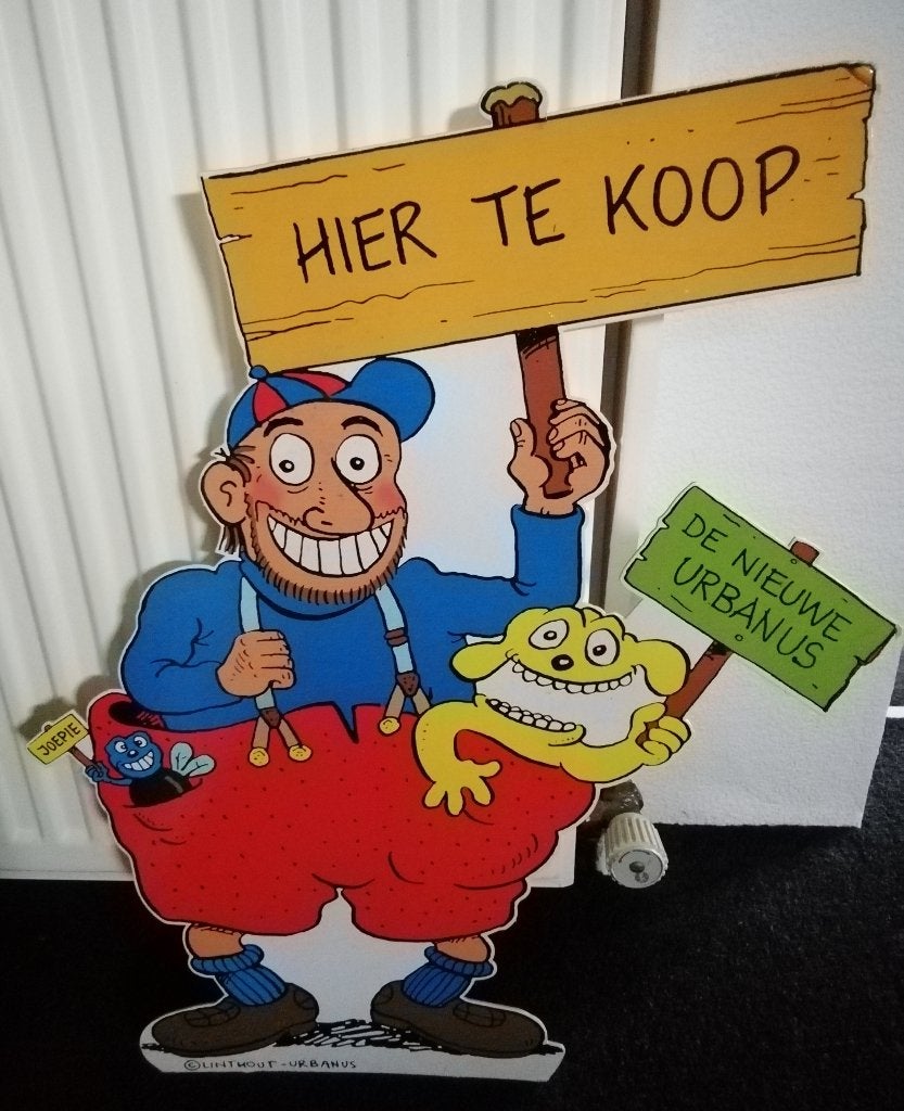 Urbanus - staander, Ophalen of Verzenden, Overige figuren, Zo goed als nieuw, Plaatje, Poster of Sticker