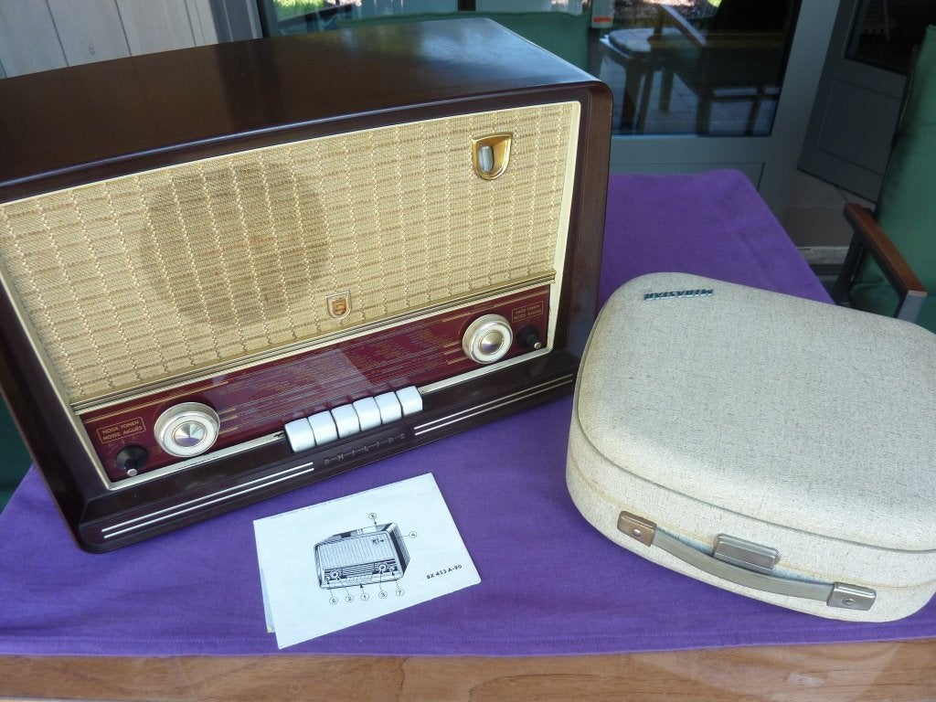 Philips BX453A/90 buizenradio + Philips EL3542/20 platensp, Antiek en Kunst, Ophalen