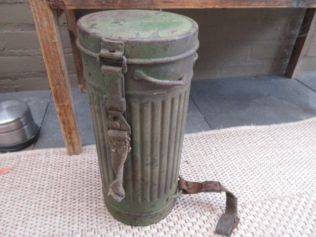 Duits Gasmasker , gecamoufleerd , ZELDZAAM, Verzamelen, Ophalen of Verzenden
