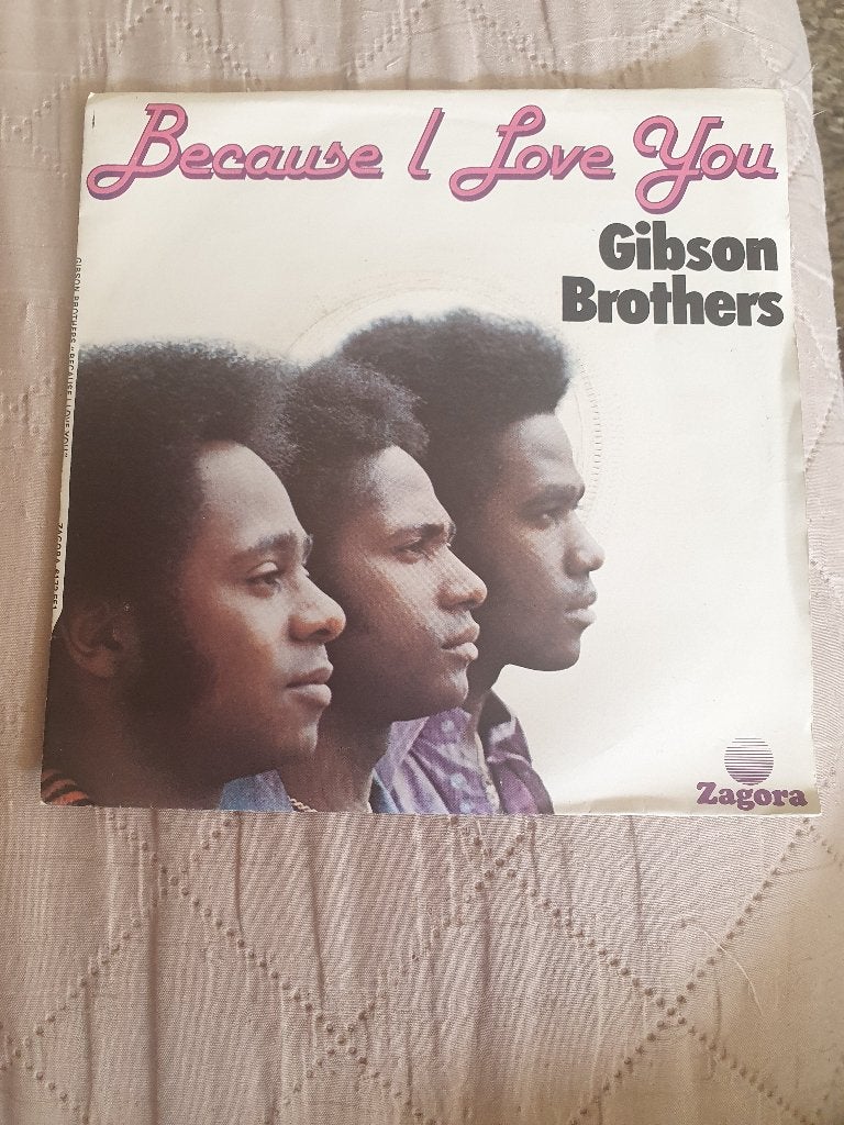 S - Gibson Brothers – Because I Love You - 1977, CD & DVD, Latino et Salsa, Enlèvement ou Envoi, 7 inch, Comme neuf