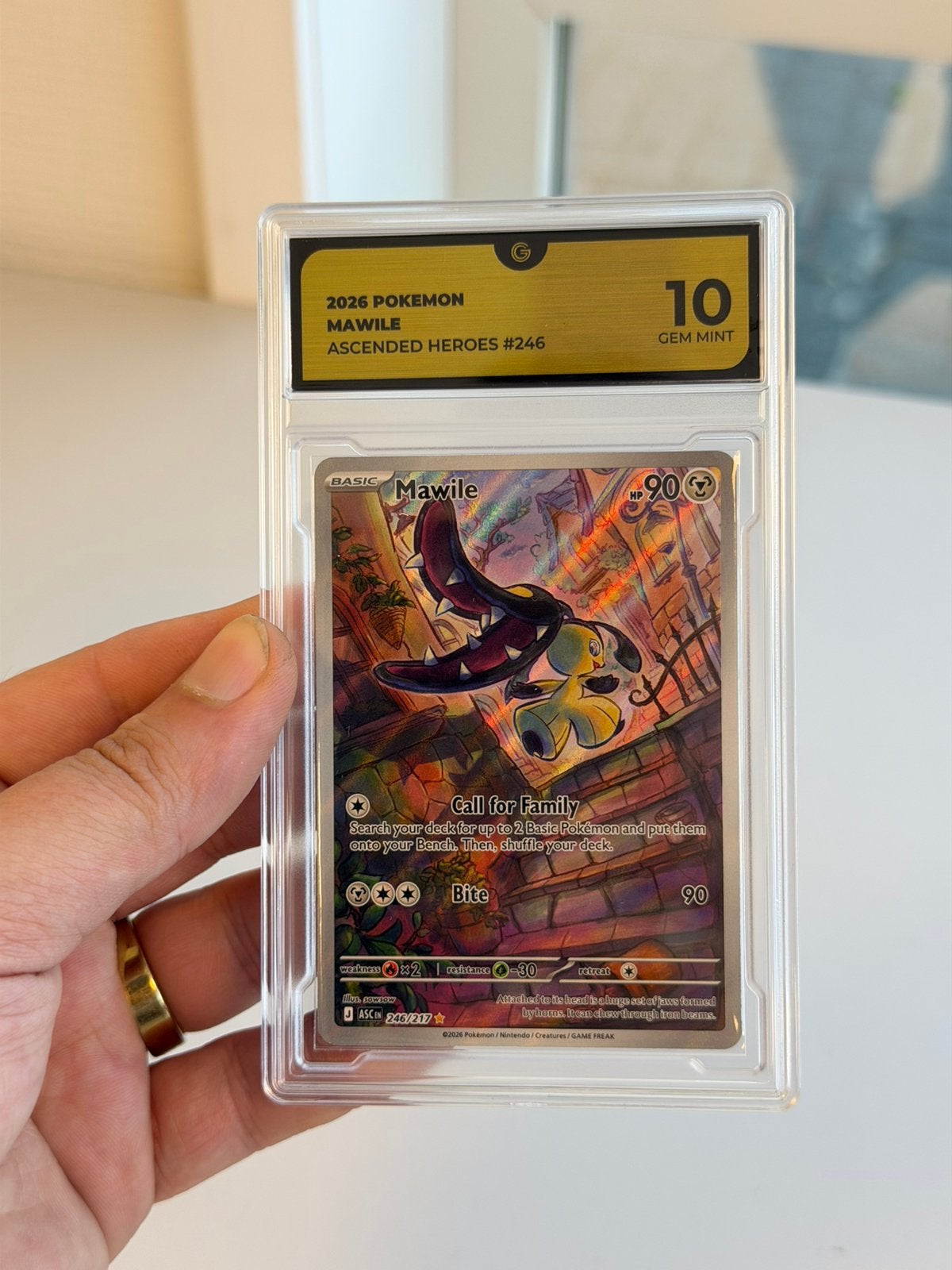 Pokemon Mawile 246/217 GRADE 10 Ascended Heroes #246 card, Ophalen of Verzenden, Nieuw, Losse kaart, Foil