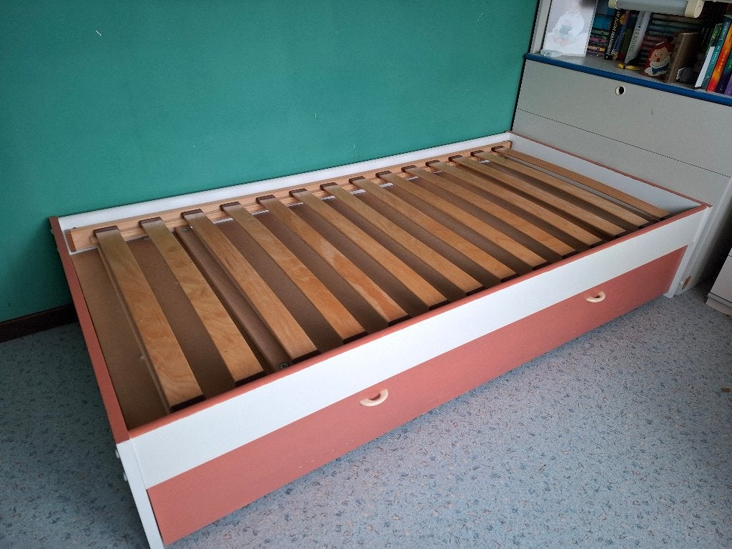 Bed, Huis en Inrichting, Slaapkamer | Bedden, Ophalen, Gebruikt, 90 cm, Eenpersoons