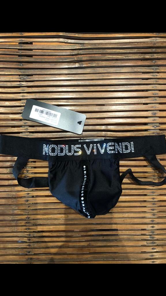 Jockstrp - size S - strass on the crotch, Vêtements | Hommes, Sous-vêtements, Enlèvement ou Envoi, Noir, Slip