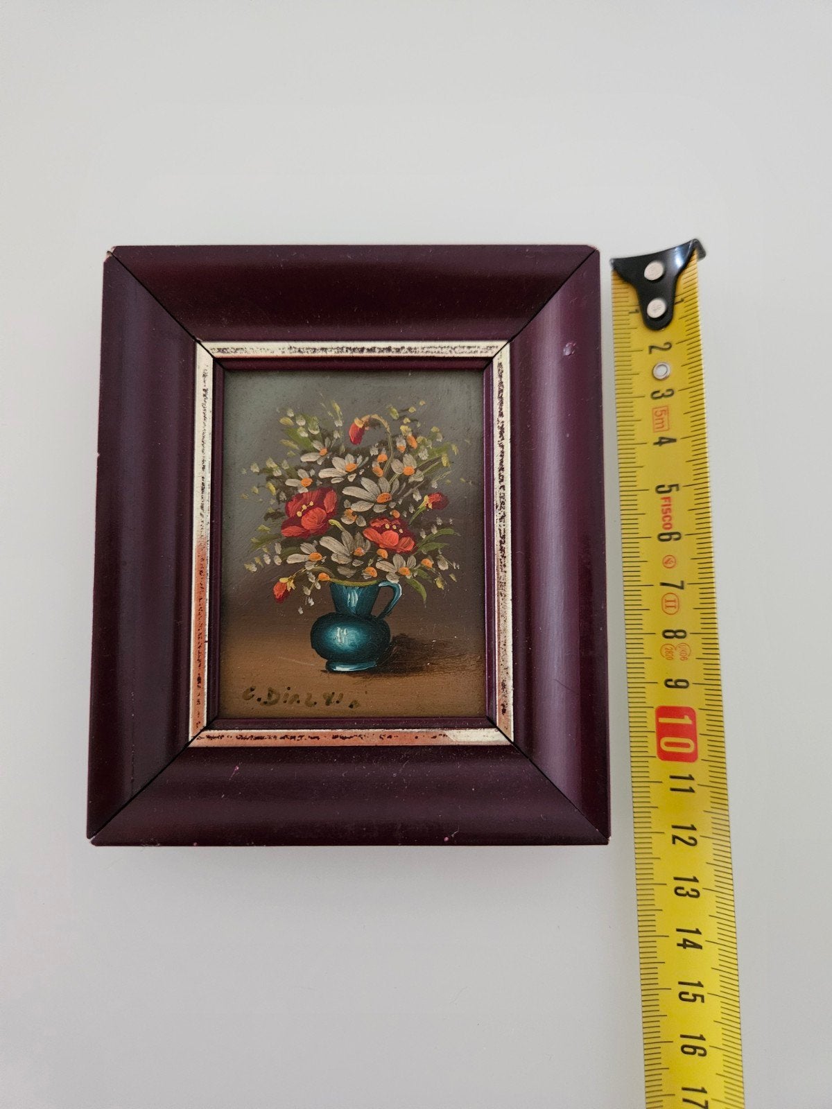 miniatuurschilderijtje, Antiek en Kunst, Bloemen, Doek, Ophalen of Verzenden, Klassiek