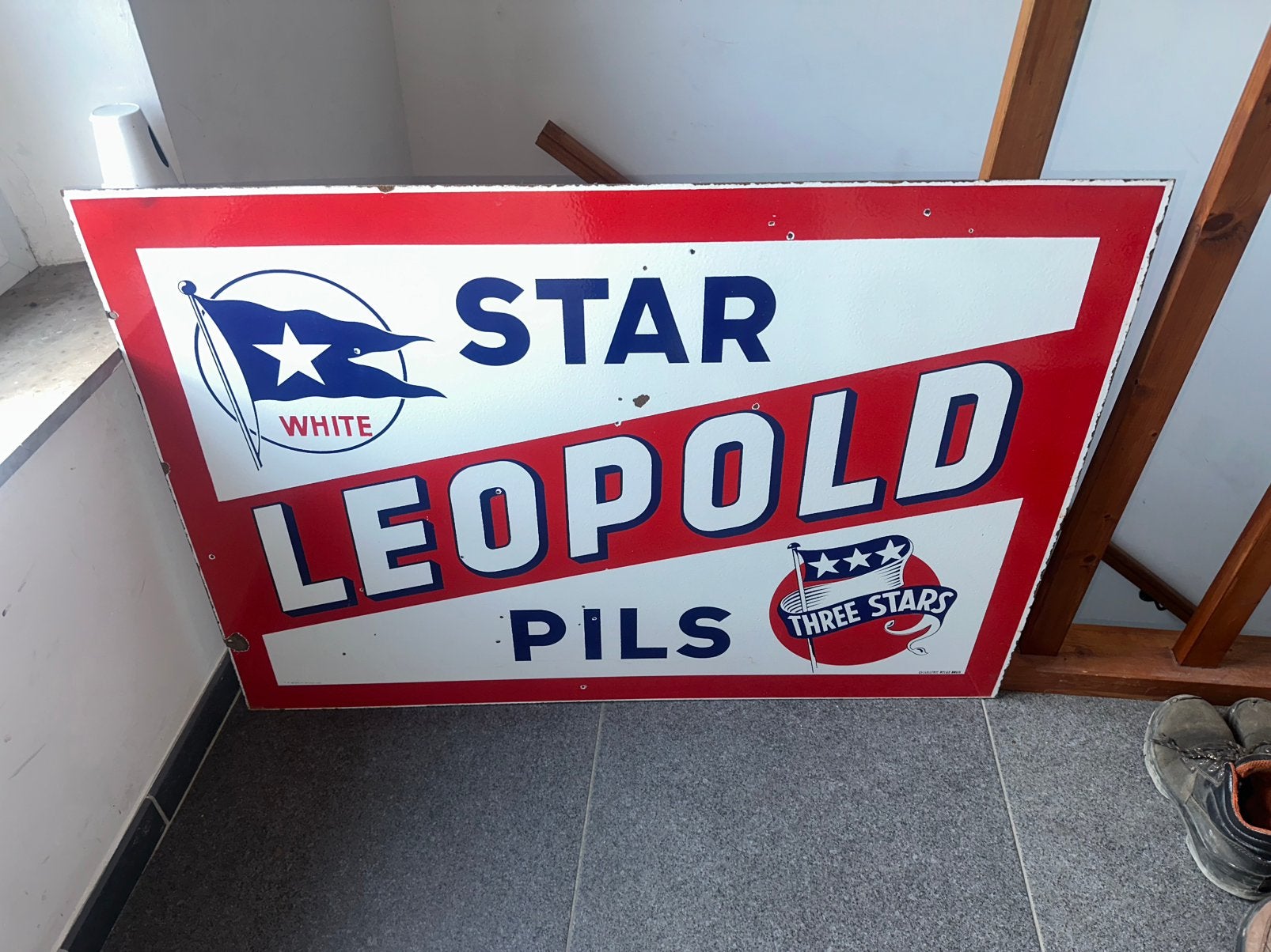 Ancienne plaque émaillée bière, Ophalen, Zo goed als nieuw