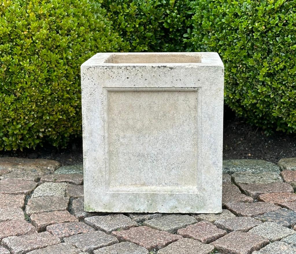 bloempot - sokkel - in franse steen - h. 27 cm - 25x25 cm, Tuin en Terras, Ophalen, Vierkant, Steen, Balkon