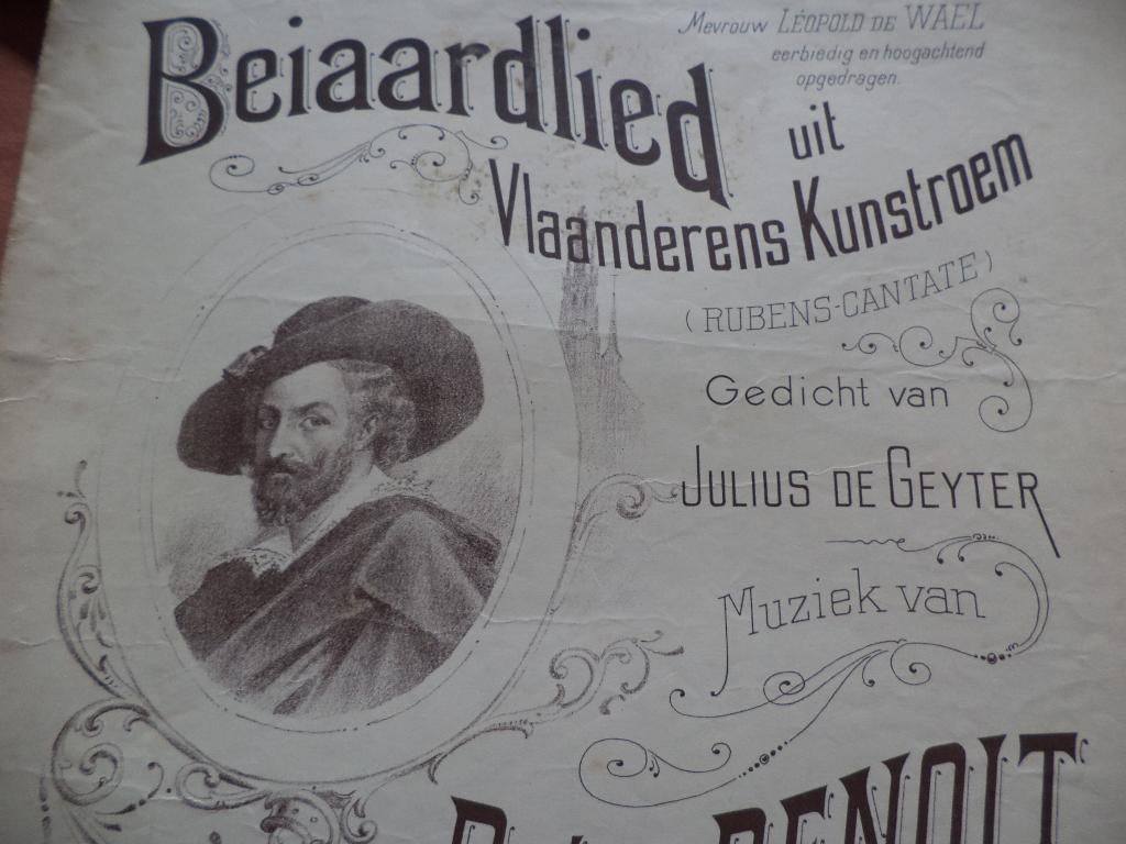 oude partituur 'Beiaardlied' Benoit De Geyter Rubens cantate, Boeken, Ophalen of Verzenden