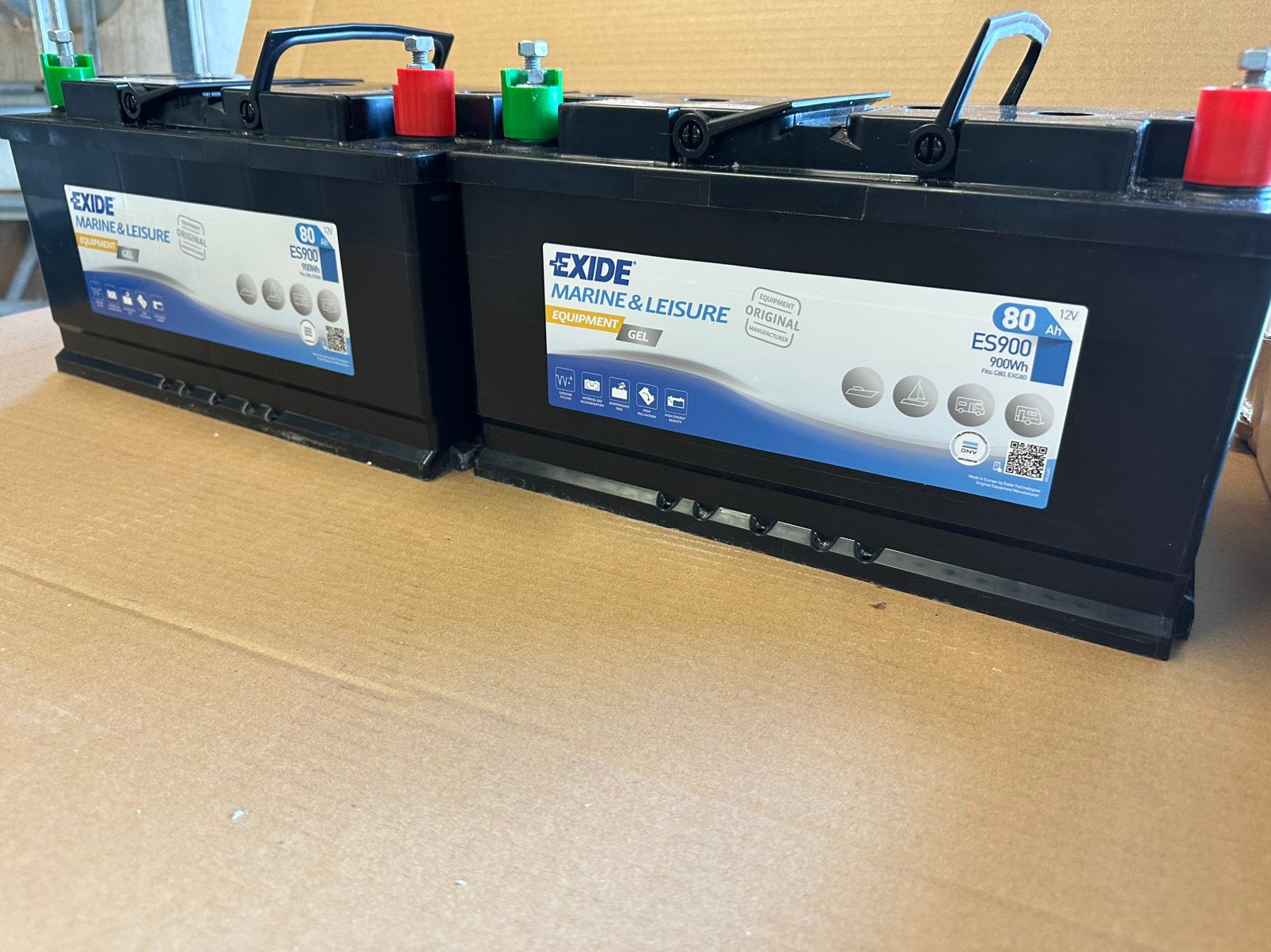 2x Exide gel accu 80ah