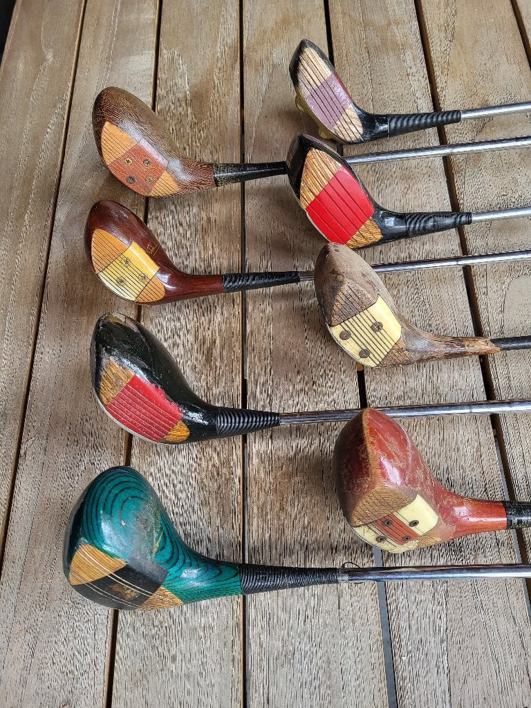 Vintage houten golfclubs / persimmon woods – jaren 30–70, Antiek en Kunst, Ophalen