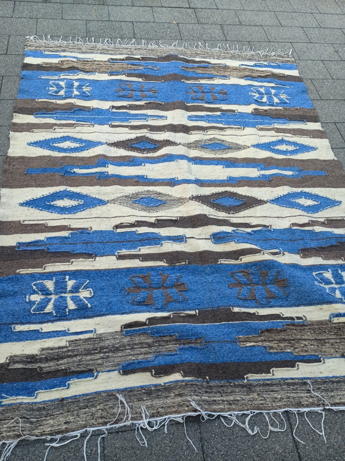 Marokkaanse handgeweven wollen Berber Kilim – 210  165 cm, Ophalen of Verzenden