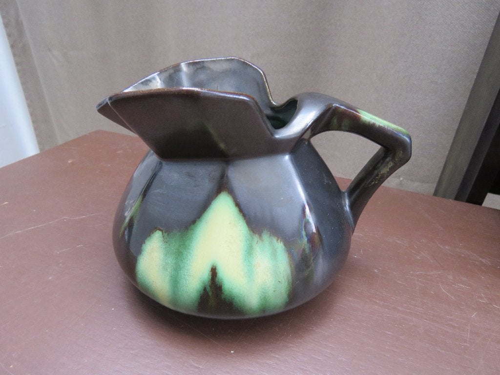 Carafe Art Nouveau Thulin en glaçure noire et verte, Enlèvement ou Envoi