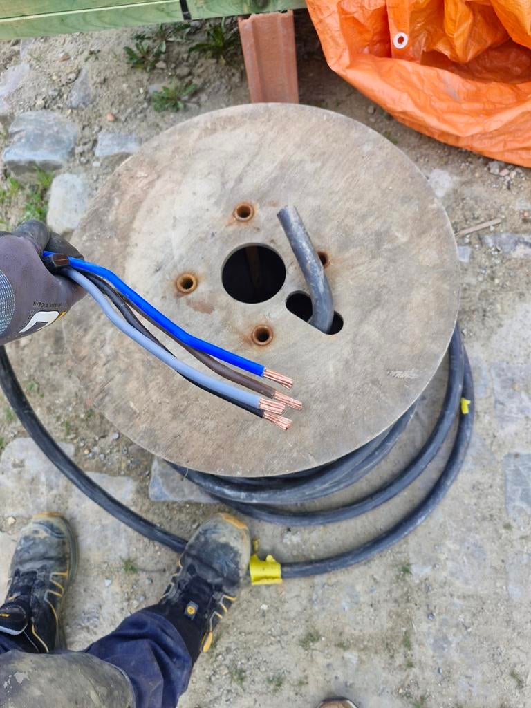 ENERGIEKABEL 55METER 15€voor mtr, Enlèvement