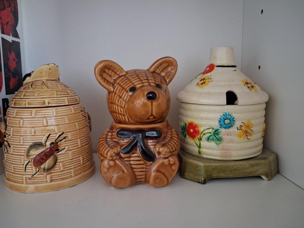 3 vintage honingpotten, Ophalen of Verzenden