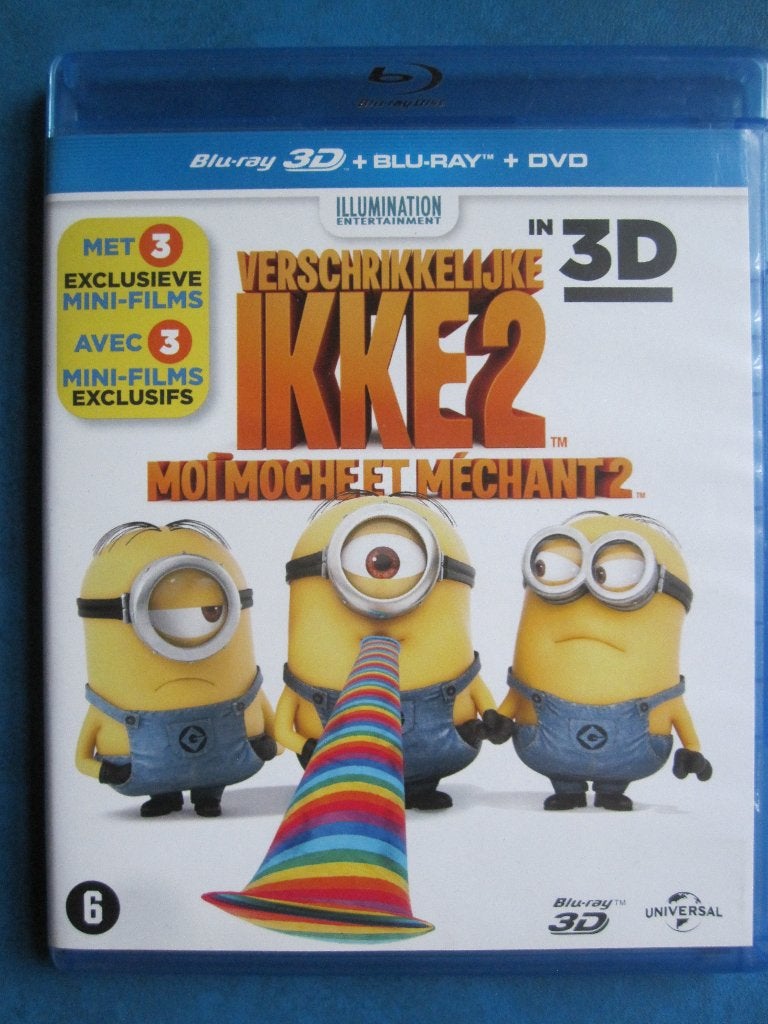 Moi, moche et méchant 2 (2013) 2 disques Blu-ray et 1 DVD, CD & DVD, À partir de 6 ans, Enlèvement ou Envoi, Dessins animés et Film d'animation