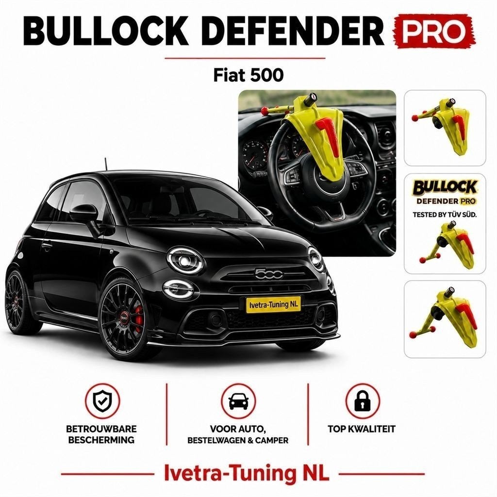 Stuurslot Fiat 500 | Beveiliging Fiat 500 | Bullock Defender, Auto diversen, Anti-diefstal, Ophalen of Verzenden, Nieuw