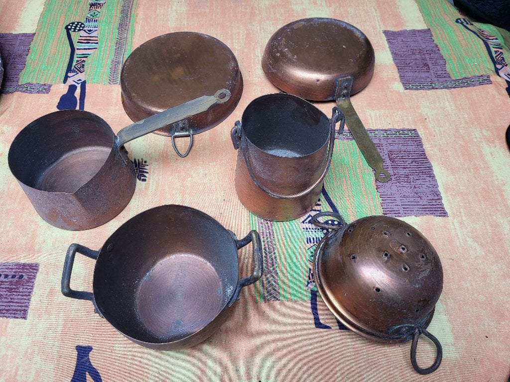 Lot de 6 pièces en cuivre rouge, Antiquités & Art, Enlèvement, Cuivre