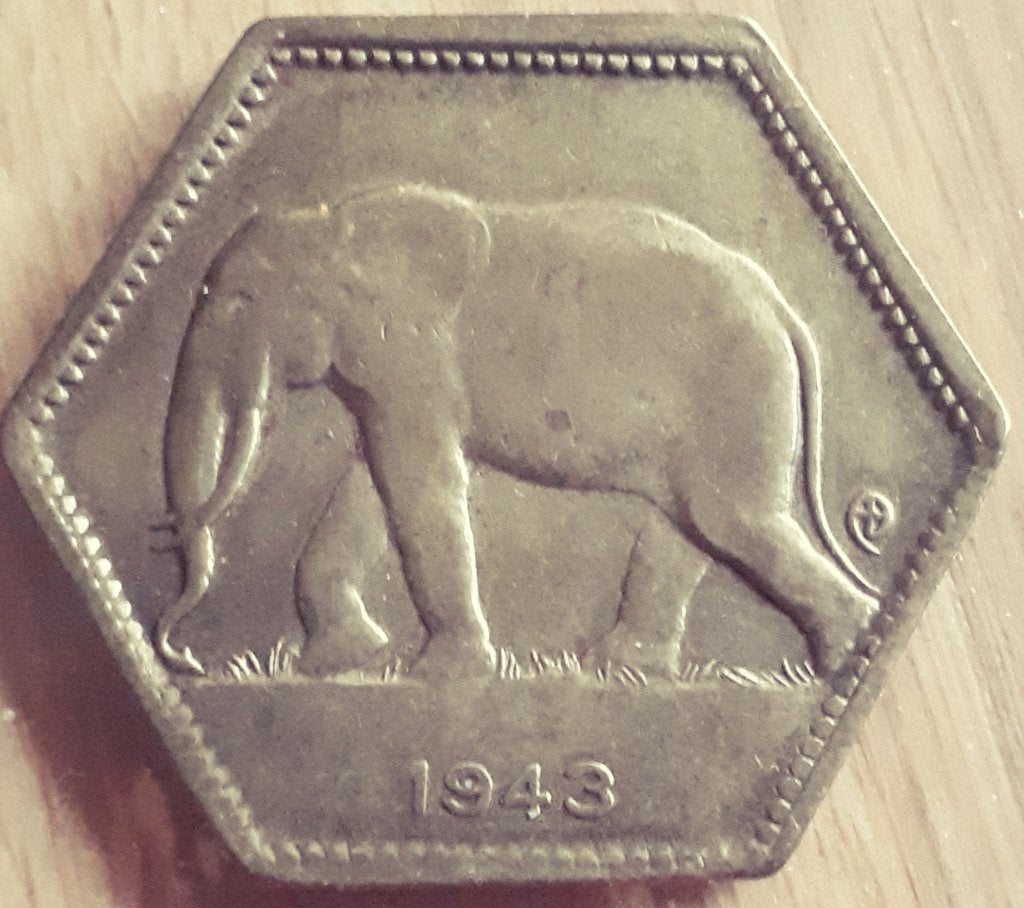 Belgisch CONGO : 2 FRANK 1943 KM 25 XF, Ophalen of Verzenden, Overige landen, Losse munt