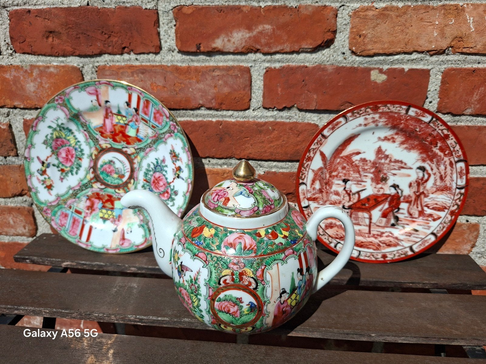 Chinese theepot en bord, Japans bord, Antiek en Kunst, Ophalen of Verzenden