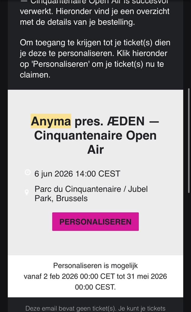 Anyma brussel 6 juni, Juin