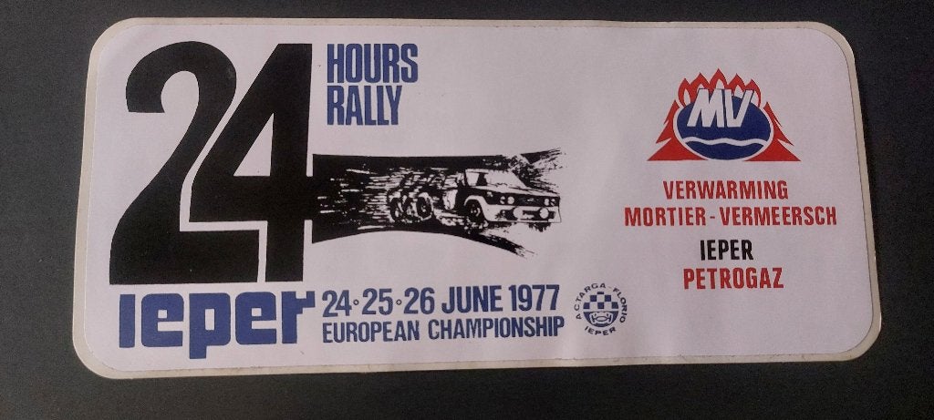 Sticker autocollant rally 24 uren van Ieper 1977 vintage, Collections, Autocollants, Envoi, Utilisé